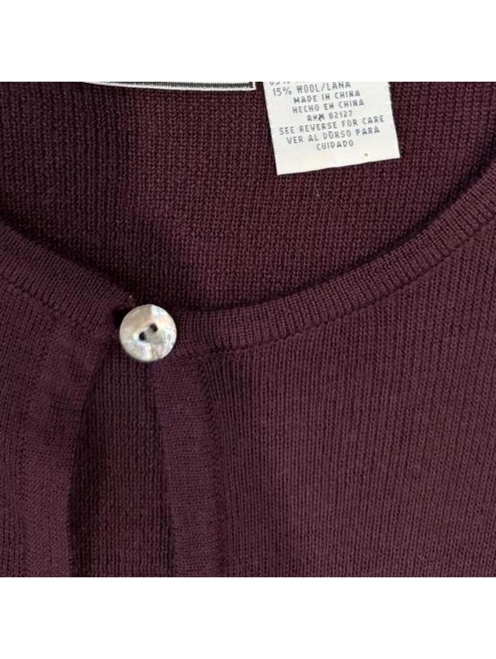 Vintage 90s Burgundy Longline Cardigan - Picture 4 of 5